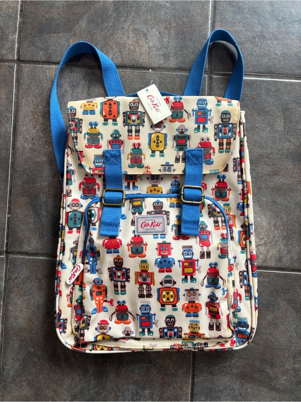 Cath Kidston "Cath Kids" Robot Print Waterproof Backpack NWT